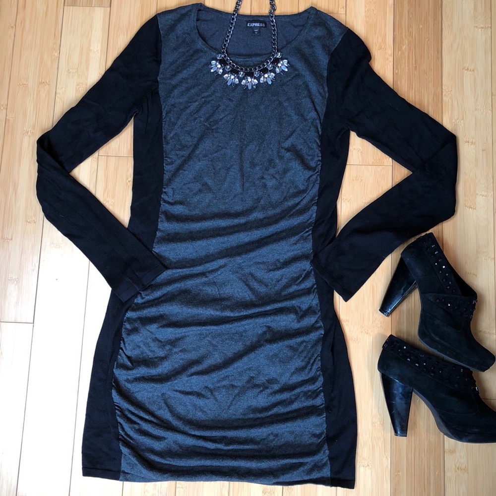 Express Ruched color block sweater dress / Large
